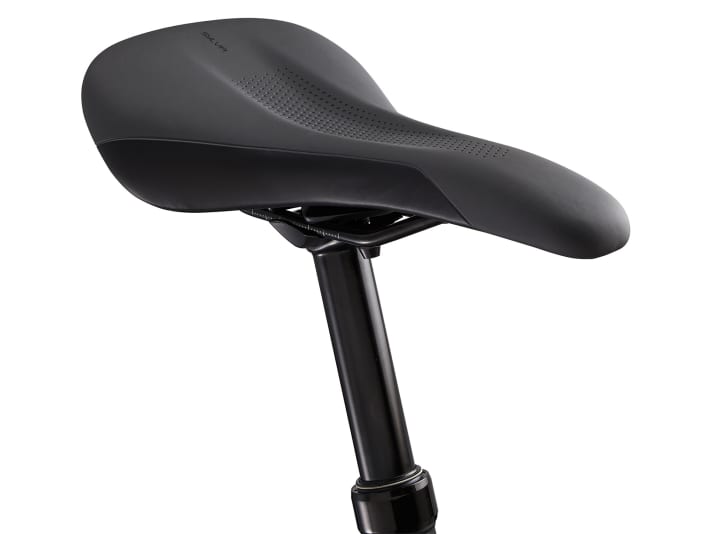 The women's saddle "Sylvia" also comes from Liv itself. In addition, both models have a lowerable Vario seatpost from Giant. The stroke varies between 75 and 125 millimetres depending on the frame size.