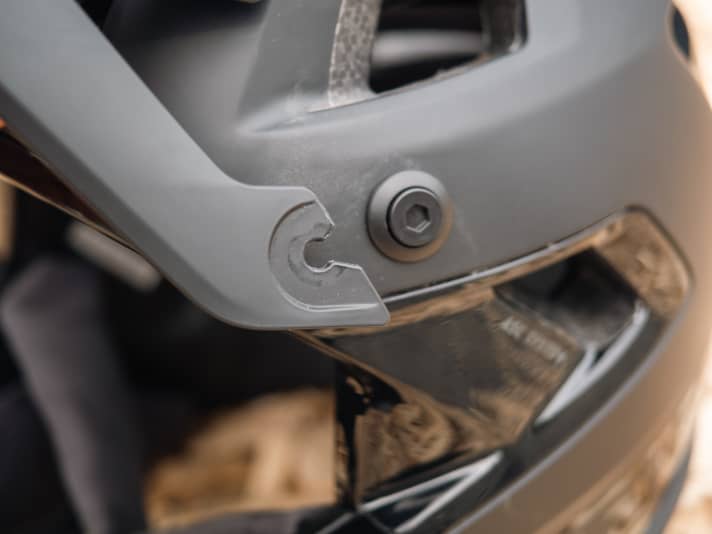   The visor of the Abus Airdrop is adjustable and folds away in the event of a fall.