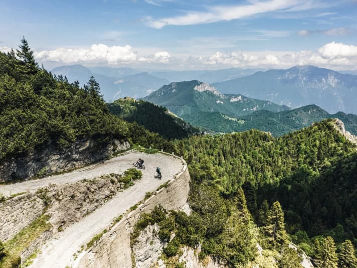 The old Tremalzo military road. A scenic delight and much better to cycle uphill than downhill.