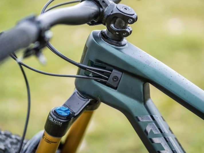 Liebe zum Detail beim Radon Skeen Trail: Die Züge sind am Rahmeneingang verschraubt. Das soll Geräuschentwicklungen verhindern.
