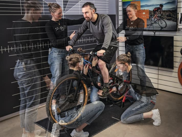 Schmerzen beim Sitzen, Greifen, Treten? Im professionellen Bikefitting werden Probleme gezielt angegangen.