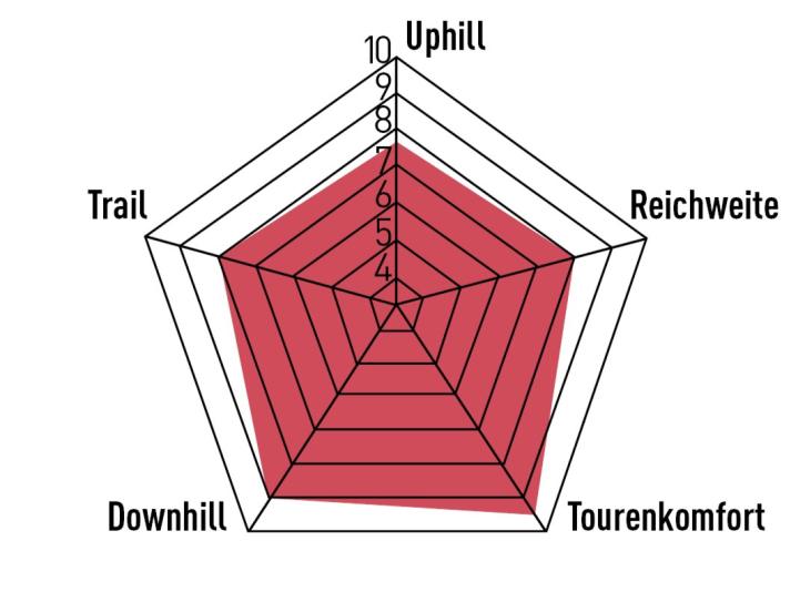 Fahrwerk und Fahrsicherheit bringen viele Punkte im Downhill, auch der Tourenkomfort ist exzellent. Für ein Enduro bleibt das 301 CE angenehm handlich.