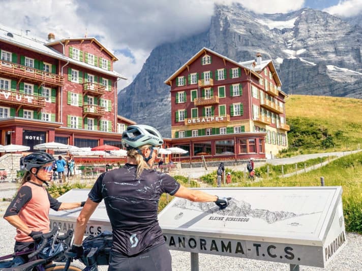 From Kleine Scheidegg, you can even watch the climbers on the north face of the Eiger.