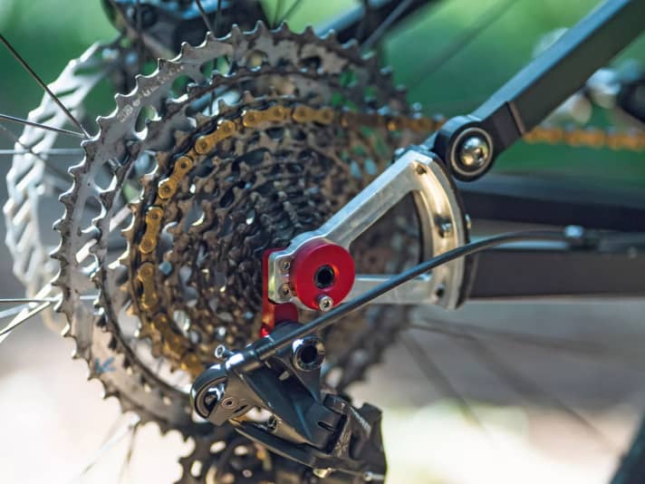 Great idea, perfectly realised: The dropouts of the Chadh are bolted on and interchangeable. This allows you to ride wheels with different axle standards.