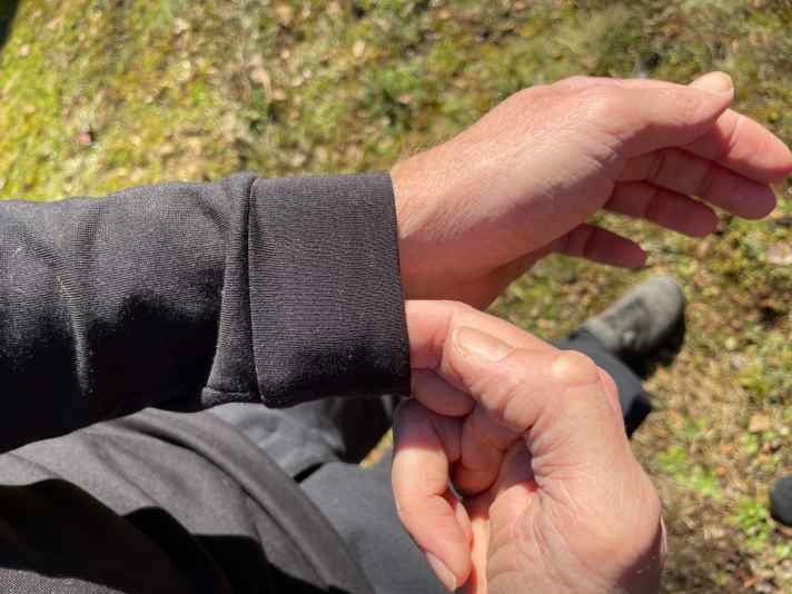 Only the cuffs are disproportionately tight.