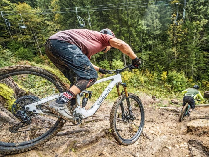 "Are you coming?" The Forestal is safer and faster downhill than the Transalpes. Only very good pilots can keep up with the Siryon on the E1.