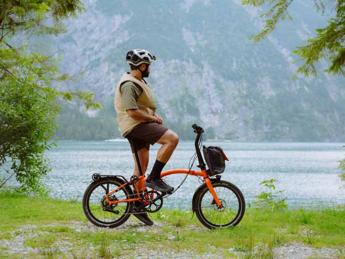 The Brompton Electric G Line - the e-bike - is said to have a range of 60 kilometres.