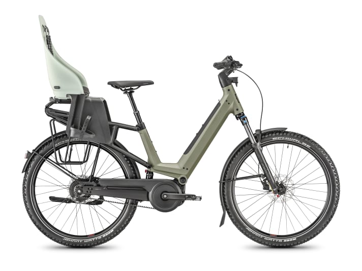 Compatible child seats are available for the Moustache J.all. Photo: Moustache