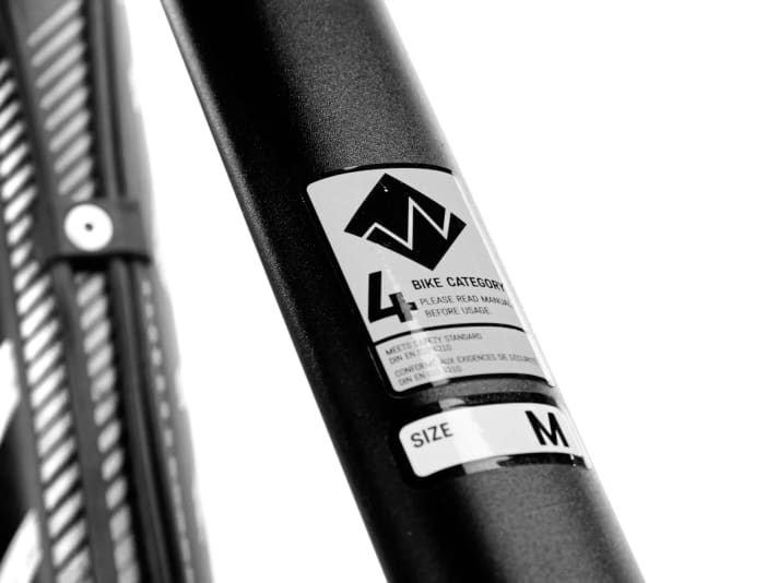 Sticker on the classification of the bike