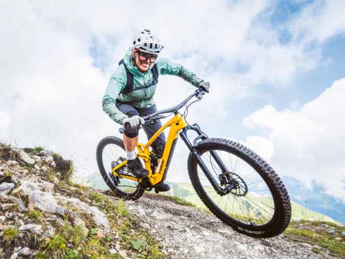 Kathi Kuypers in her element, no, not in the gym, but on her mountain bike.
