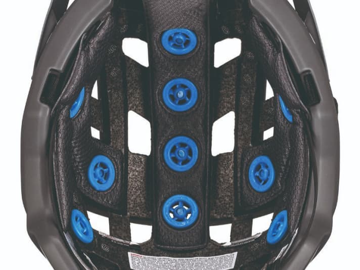 The small discs inside the Leatt helmets are made of an energy-absorbing polymer.