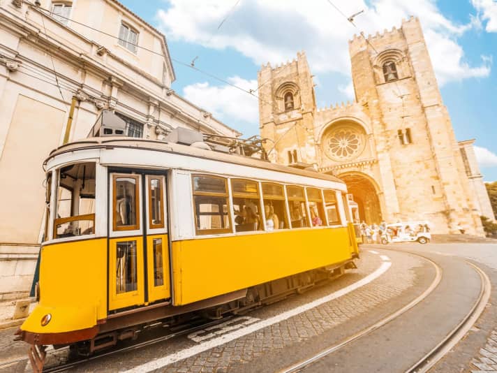 Strolling through the city on tram 28 is one of the top ten highlights in Lisbon.