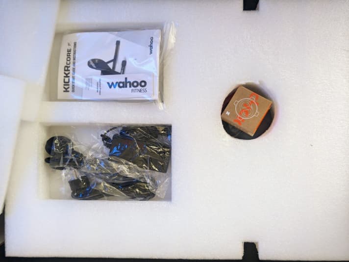 Zwift is inside: the small cardboard box contains the Zwift Click .