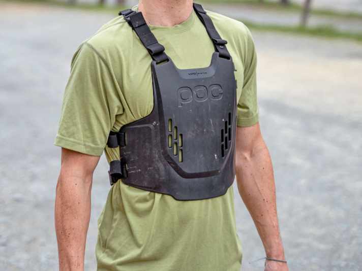 The chest protector is also slightly larger than Evoc's.