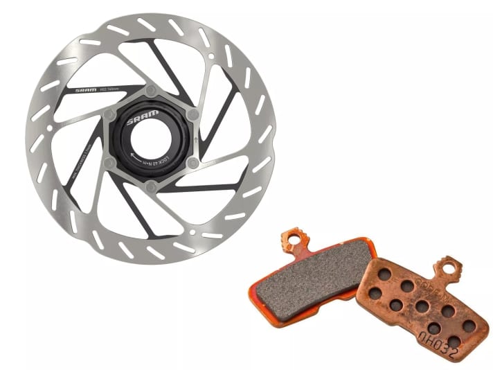 Sram Bremsscheibe und Bremsbeläge 