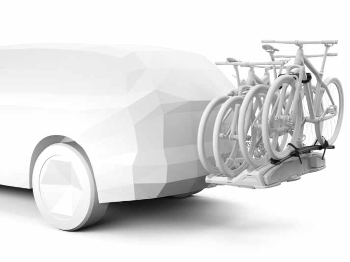 The extension rail is simply attached to the back of the VeloSpace and allows the whole family to ride along.