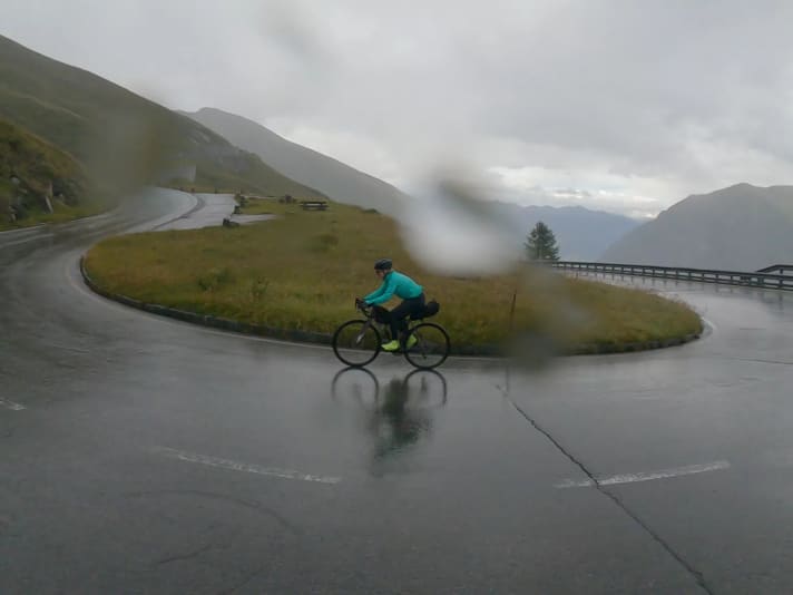 In rain, fog and later snow on the Grossglockner High Alpine Road