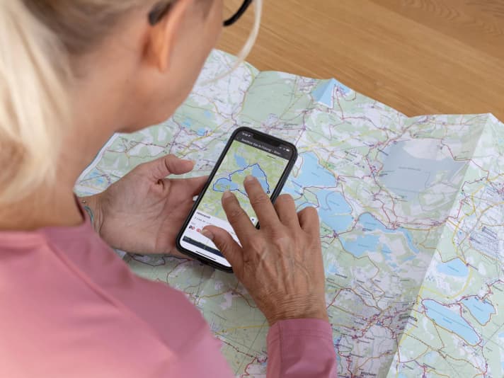 Route planning with app and map
