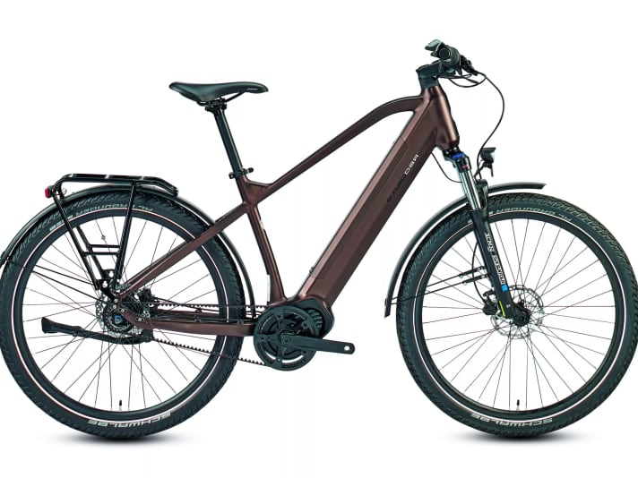 In addition to the Mixte version shown here, the Storck E:Raddar Erde. 1 is also available with a diamond frame.