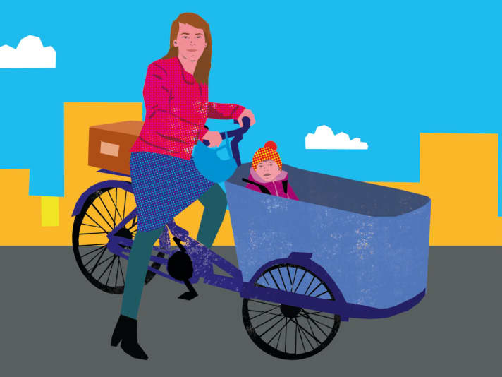 Der Lastenradler | Illustration: Dorothea Pluta