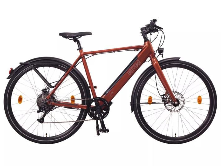 The NCM C7 in brick red.