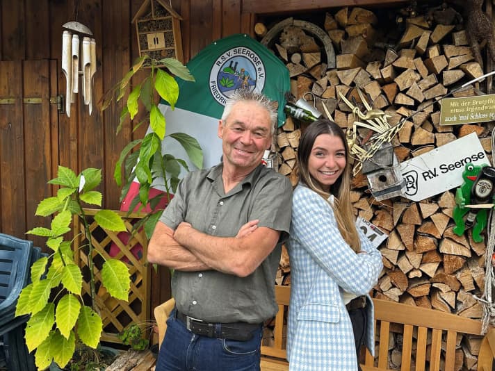 Kurt Lippert (with daughter Liane) is considered the mastermind behind the RSV Seerose Friedrichhafen's upswing in junior and women's cycling 