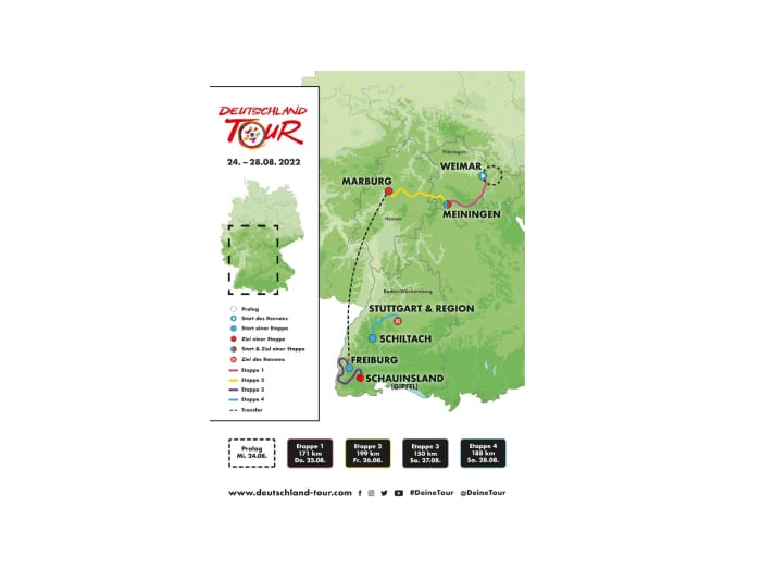 Le Tour d'Allemagne 2022 sur la carte