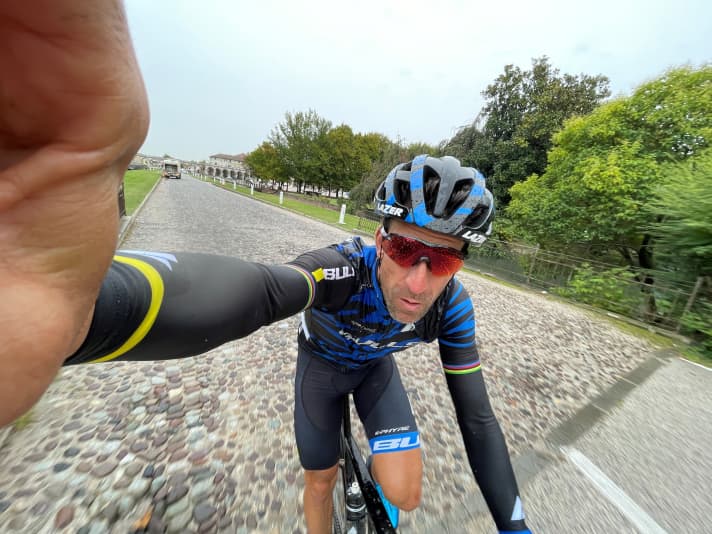 Alban Lakata inspecting the route