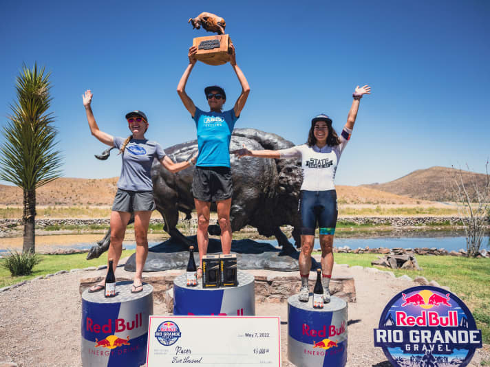 The podium of the women's race