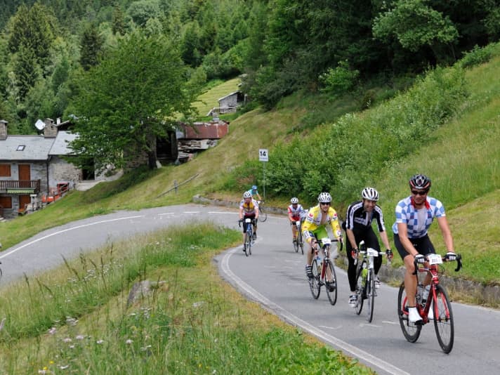 Der Aufstieg zum Passo Mortirolo