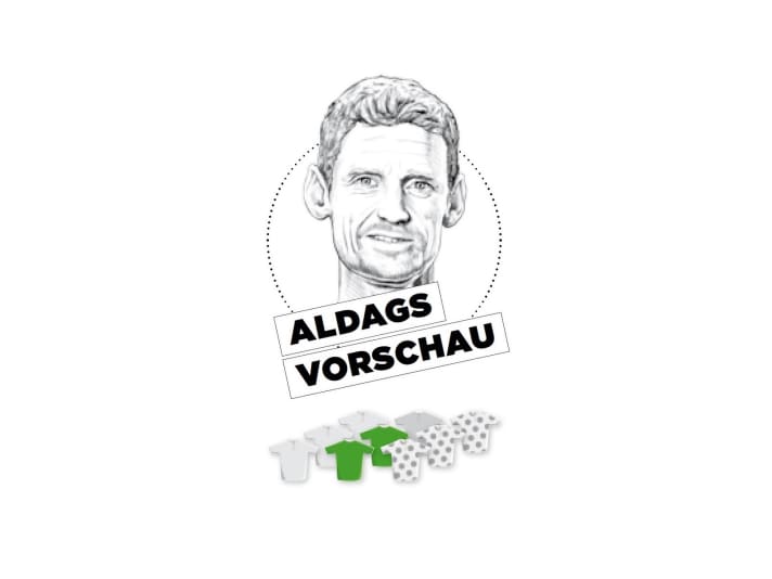 Diese Bedeutung misst Rolf Aldag der 21. Etappe für Gelb, Grün und Bergtrikot zu - je mehr farbige Trikots, desto größer die Bedeutung.