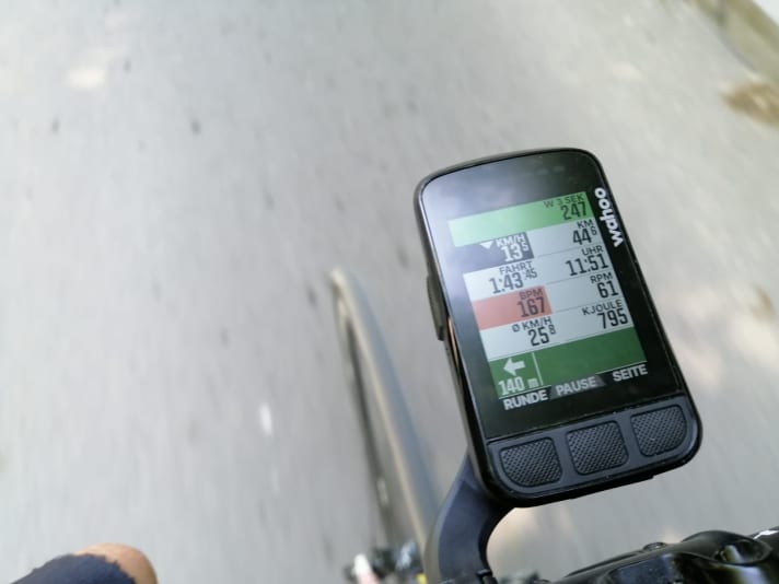   Alles im grünen Bereich? Wer mit Wattmesspedalen oder Powermeter fährt, bekommt auf dem Bolt seine Leistungszonen angezeigt.