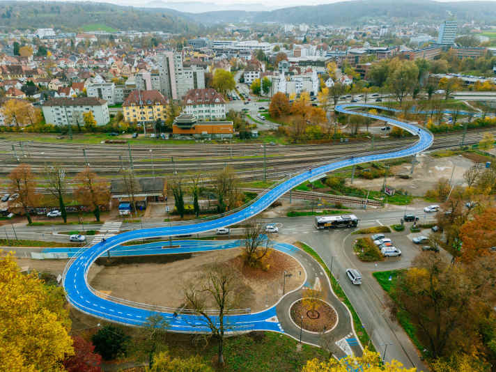 Die neue Radbrücke in Tübingen
