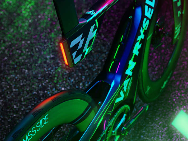 Vous ne voyez rien : Le concept bike de Van Rysel se passe de tube de selle.