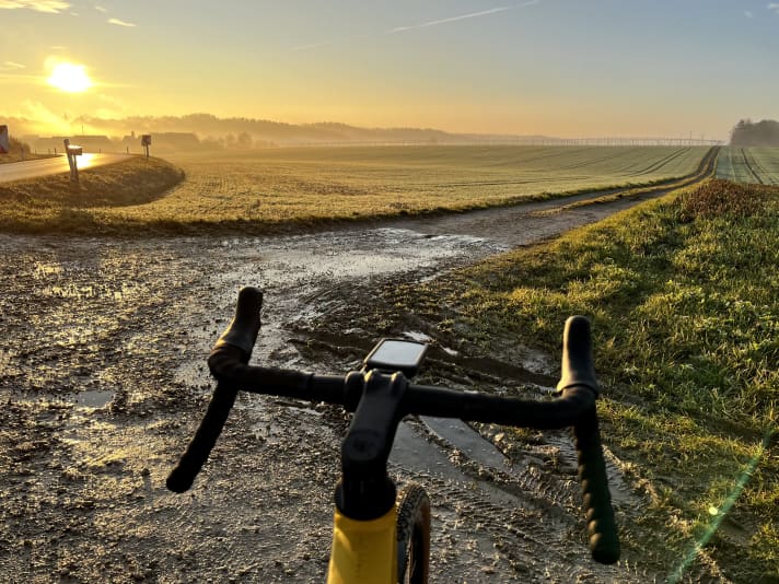 The reward for commuting by bike on unpaved roads and in single-digit temperatures.
