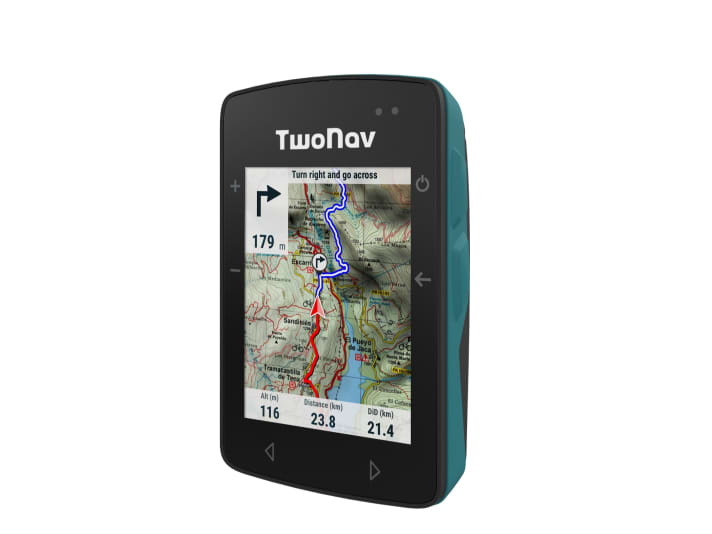 Das TwoNav Roc ist klein aber robust. Mit dem hochwertigen, stoßfesten Farbdisplay und einer stabilen Lenker-Vorbau-Halterung ist es auch für Gravelstrecken und Mountainbike-Trails geeignet.
