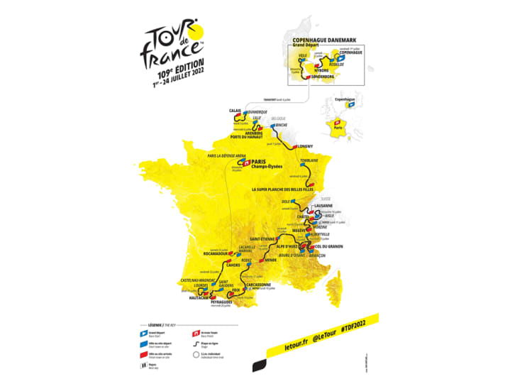 Tour de France 2022 route overview