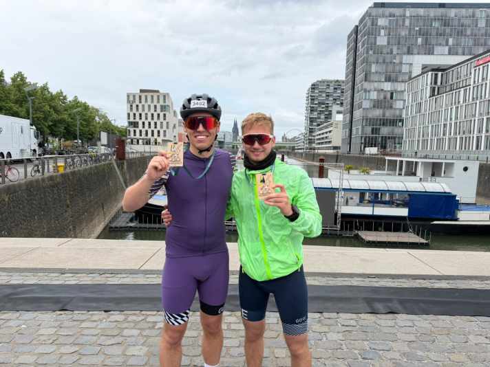Overjoyed at the finish of Rund um Köln 2026
