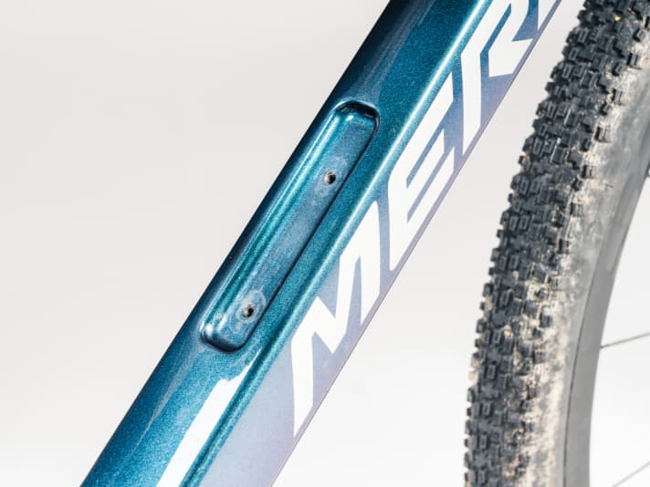 There is space for a Fidlock bottle cage in the recess on the down tube.