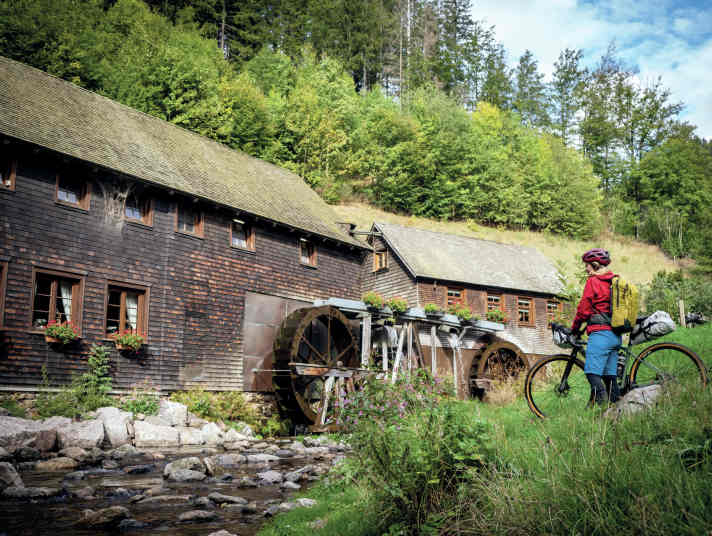 The Hexenlochmühle is now a restaurant. Two water wheels are driven by the Wildgutach river.