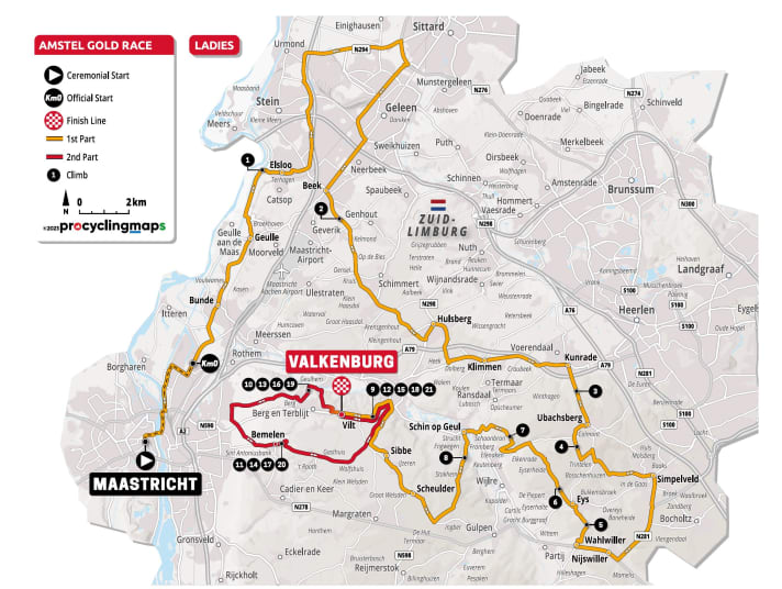 Das Damenrennen auf der Karte