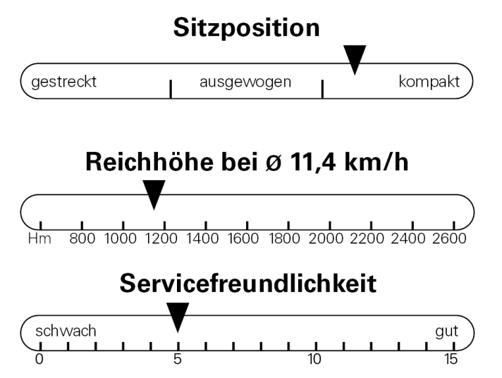 Durch den extrem steilen Sitzwinkel sitzt man kompakt, der 400er Akku liefert eine Light-übliche Reichhöhe. Die integrierte Zugführung schlägt sich in der Servicefreundlichkeit nieder.