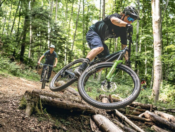 The testers are travelling with the forks in the Trail category.