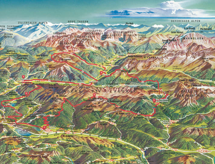   Packed with panoramic and trail highlights: the Gran Tour, the flagship of the Dolomiti Lagorai Bike region.