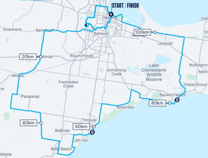 Die Strecke des Cadel Evans Great Ocean Race 2024