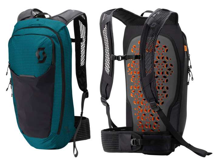 The Scott Trail Protect 10 backpack with integrated back protector