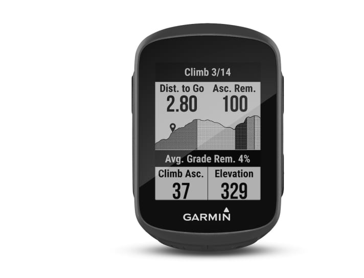 Avec la fonction ClimbPro, on sait toujours ce qui nous attend. Outre le profil d'altitude avec les mètres de dénivelé restant à parcourir, la pente de la montée est également affichée.
