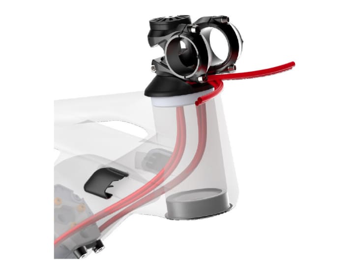   Internal cable routing through the headset is made possible by the extra-thick 1.5-inch head tube.