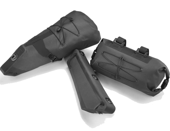 The Fara bag range: saddle bag, frame bag and handlebar bag