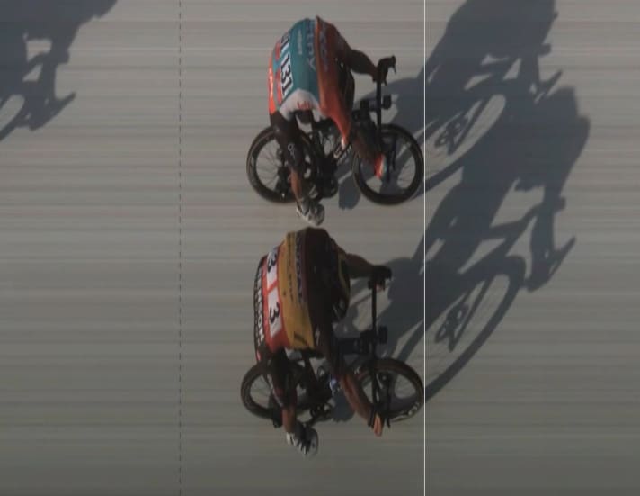 Das Foto-Finish zwischen Tim Merlier und Caleb Ewan